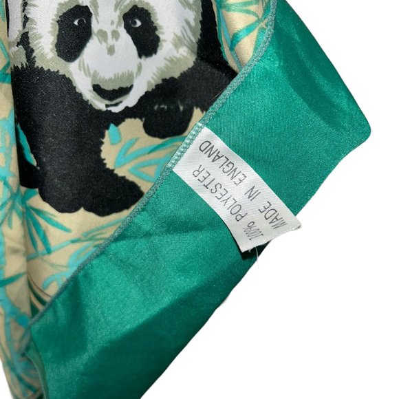 PANDAS green bamboo panda print scarf ENGLAND - Picture 4 of 4